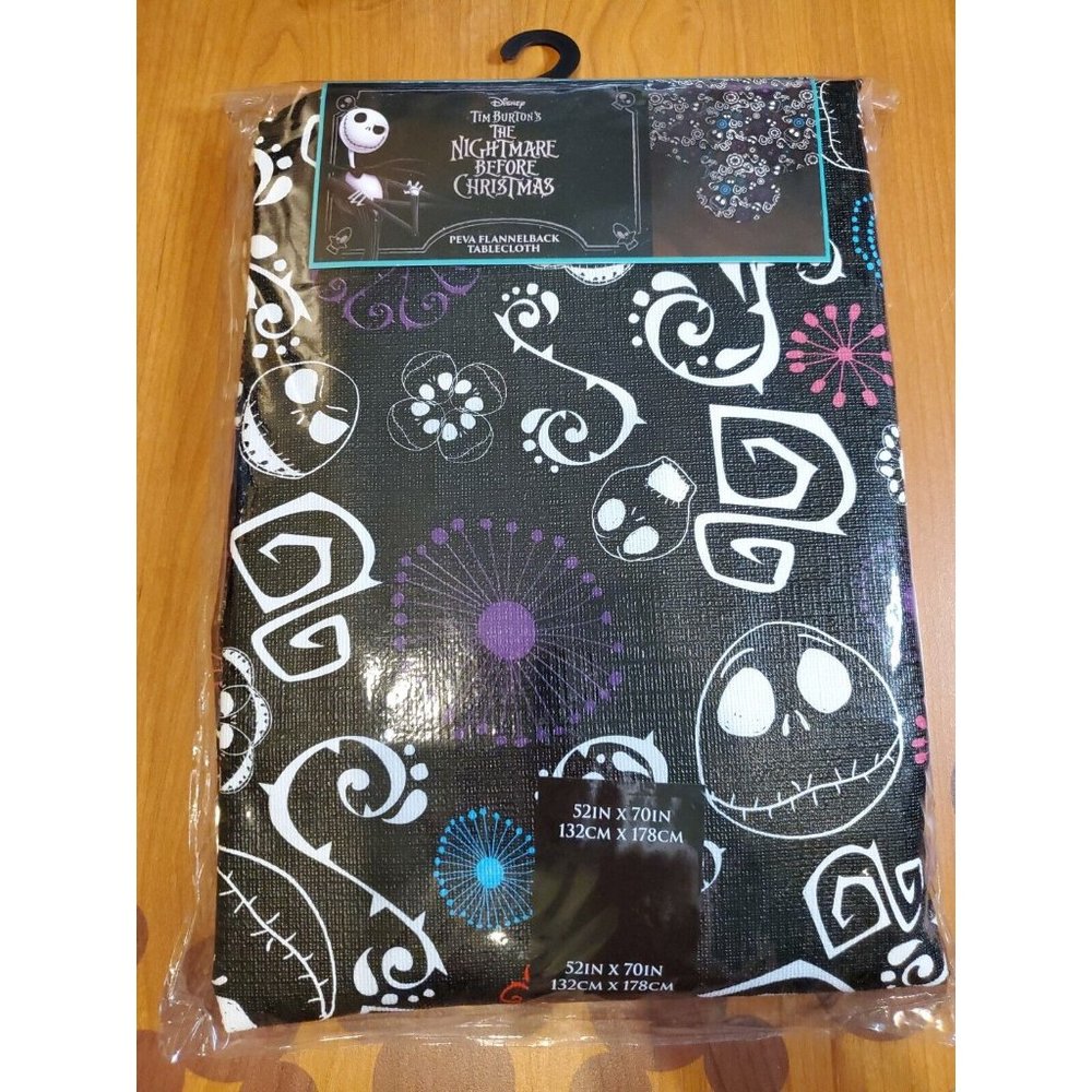 Disneys The Nightmare Before Xmas Peva Flannelback 52"x70" Tablecloth 